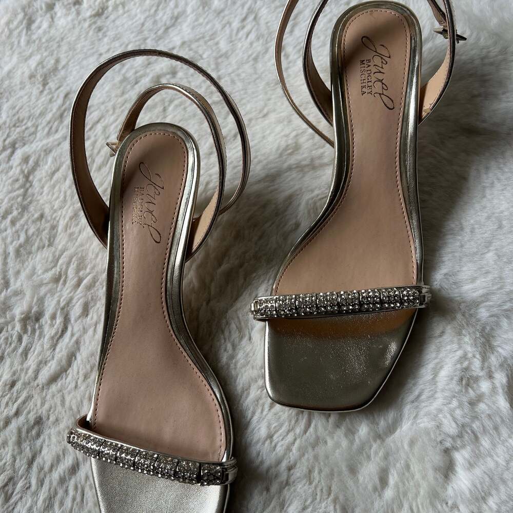 Jewel Badgley Mischka Charisma Kitten Heel Evening Sandals